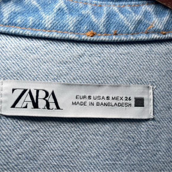 Zara Denim Short Sleeve Button Up Romper - Picture 15 of 16